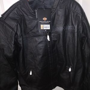 New Harle Davidson Tradition Leather Jacket Size XL Black Riding 98036-12VM